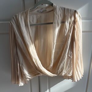 Alice + Olivia Beige Draped Blouse